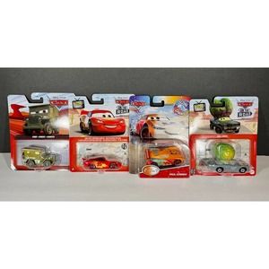 Disney Pixar Cars On The Road Doug Crankel Paul Conrev Lightning Sarge Lot of 4